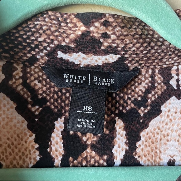 White House Black Market Brown Snakeskin Python Print Jersey Dress - Picture 4 of 6